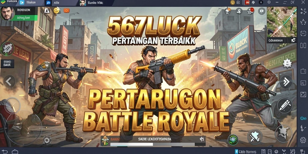Screenshot gameplay 567LUCK menampilkan pertarungan seru di arena.