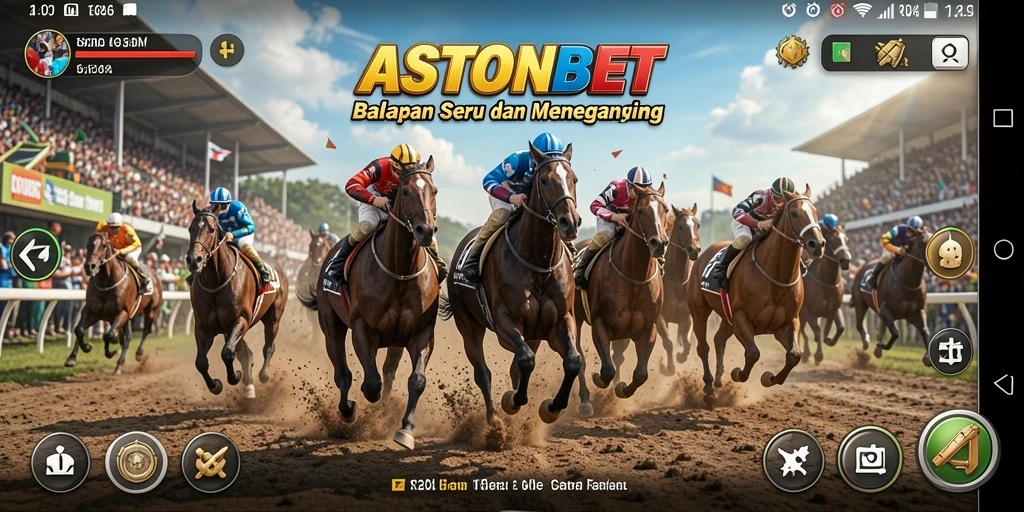 Tampilan gameplay dari balapan mendebarkan di ASTONBET