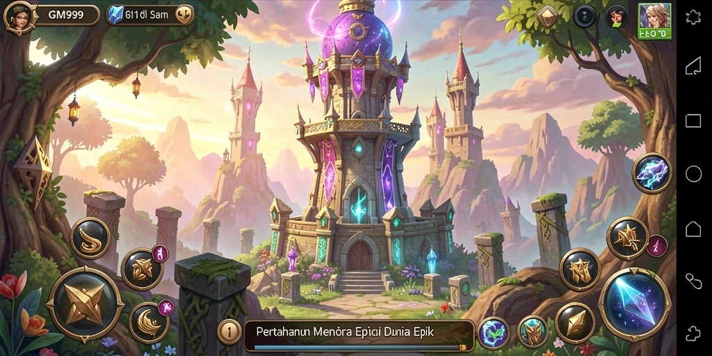 Tampilan menarik dalam gameplay Tower Defense GIM999 yang menantang.