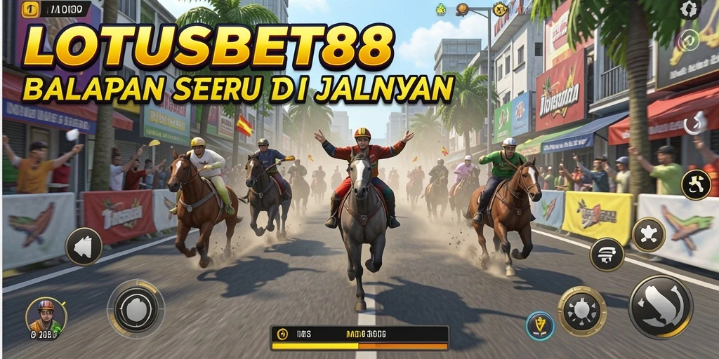Screenshot dari gameplay LOTUSBET88 memperlihatkan balapan yang intens dan mobil-mobil cepat.