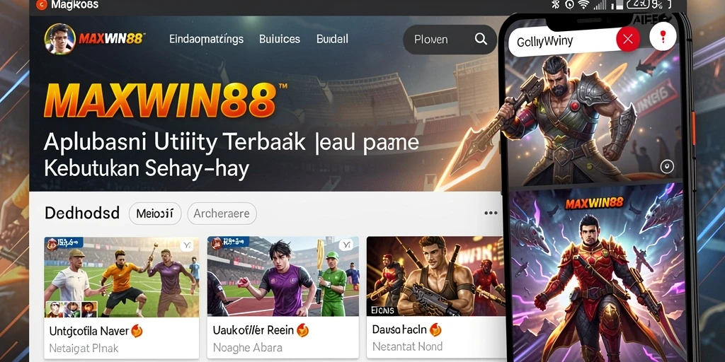 Tampilan layar utama MAXWIN88 dengan berbagai fitur Utility.