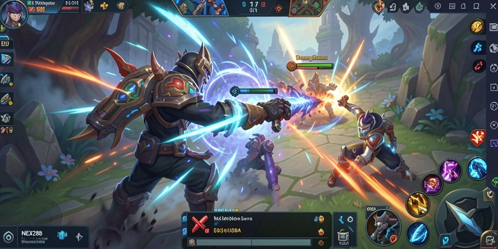 Tampilan seru gameplay NEX288 dengan karakter yang beragam.