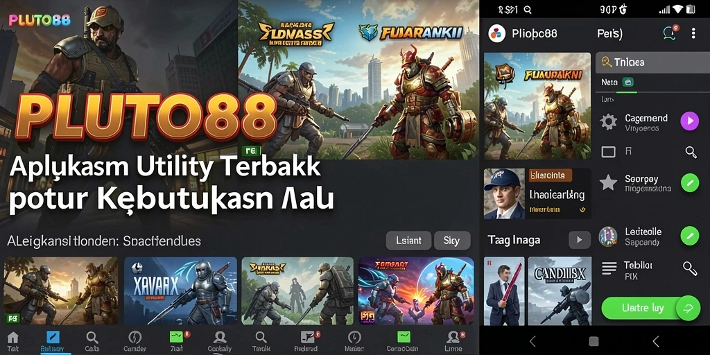 Tampilan antarmuka aplikasi PLUTO88 yang intuitif dan menarik.