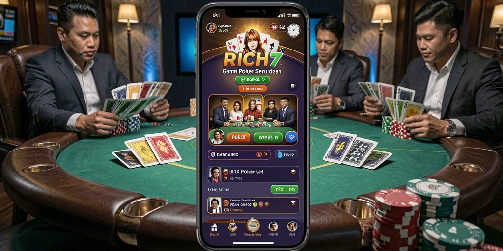 Gameplay seru RICH7 saat dimainkan oleh pengguna di meja Poker.